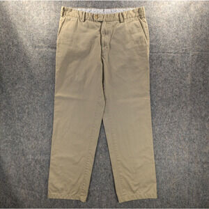 Peter Millar Pants 34 Men's Flat Front Chino 100% Pima Cotton Khaki Beige